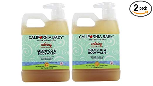 California Baby Calming Baby Shampoo and Body Wash, 17.5-Ounce Bottles (Pack of 2)