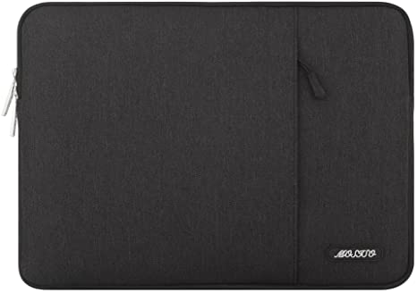 Mosiso Polyester Vertical Style Water Repellent Laptop Sleeve Case Bag Cover with Pocket for 13-13.3 Inch MacBook Pro, MacBook Air, Notebook, Black