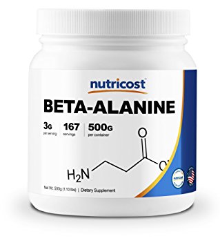 Nutricost Beta Alanine Powder 500 Grams - Pure Beta Alanine, Gluten Free & Non-GMO