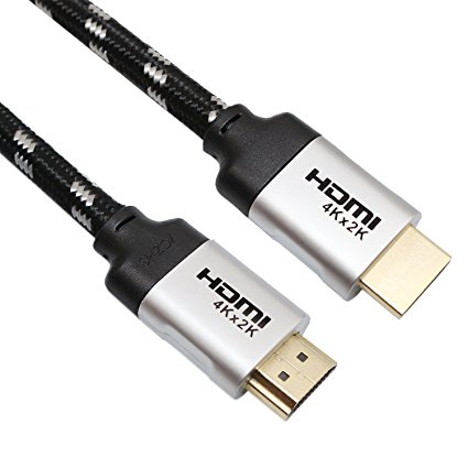 4K HDMI Cable 25ft, HDMI 2.0 - 24AWG Braided Cord - Gold Plated Connectors-High Speed Supports Ethernet, 3D, 4K and Audio Return