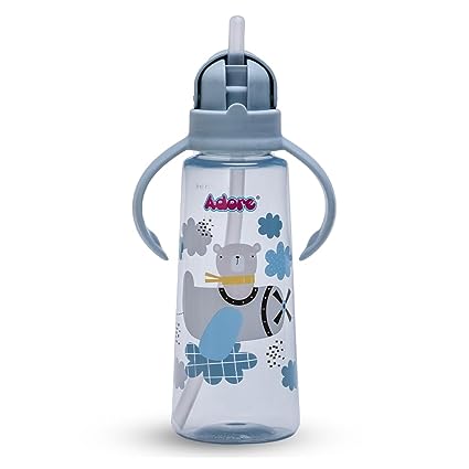 Adore Bling Straw Sipper with Handle - 270ml (Blue)