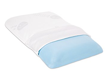 Ultra Thin Memory Foam Pillow - Only 2.5 Inches Slim - Soft - Cool-Gel Infused - Perfect Flat Pillow for Stomach & Back Sleepers - CertiPUR-US Certified Foam - Bamboo Cover - by Bluewave Bedding