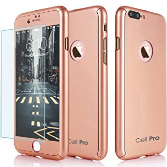 iPhone 7 Plus Case 360 CellPRO [Full Body Series] Premium Hard TPU Cover-Full Protection (Dual Layer 0.1 mm Slim) Anti-Slip Grip Designed Ultra Clear Screen Protector Glass for Apple iPhone7  (Pink)