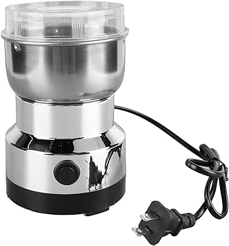 Electric Grinder 4 Blades Transparent Lid Small Electric Coffee Bean Mill for Herbs Grains One Button Control Electric Grinder