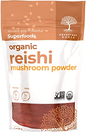 Ancestral Roots Organic Reishi Mushroom Powder - 100% Pure, USDA Certified Organic Reishi Mushroom Powder – 4oz