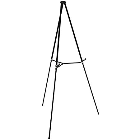 Quartet Easel, Aluminum, Lightweight, Telescoping, 66" Max. Height, Supports 25 lbs, Black (51E)