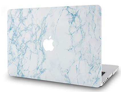 LuvCase Rubberized Plastic Hard Shell Case Cover Compatible MacBook Air 13 Inch A1466 / A1369 (No Touch ID) (White Marble 2)