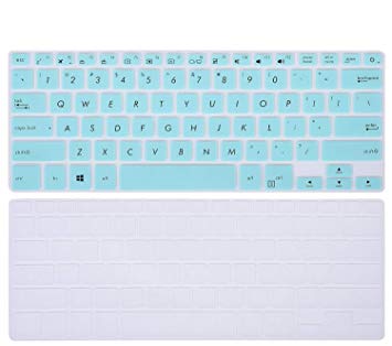 2PCS Keyboard Protector for ASUS ZenBook Flip 14 UX461UA UX461UN / VivoBook S406UA / TP461UN / ASUS ZenBook 13 UX331UN U3100 13.3" Laptop Protective Skin, Mint Green/Clear