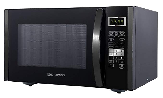 Emerson ER105002 1.6 cu. ft. 1000W, Sensor Cooking Touch Control, Counter Top Microwave Oven, Black