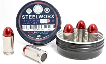 Steelworx 45 ACP (Auto) Stainless Steel Snap Cap Training Round