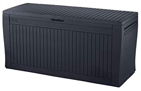 Keter Comfy 71 Gallon Resin Outdoor Storage Deck Box, Grey