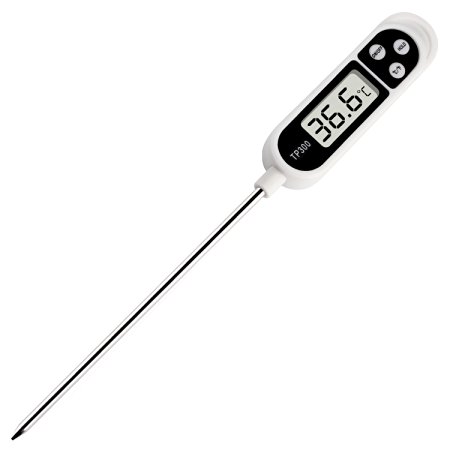 Besiva Digital Cooking Thermometers with Instant Read, Long Probe, LCD Screen, Anti-Corrosion for Food, Meat, Grill, BBQ, Milk and Water(White)
