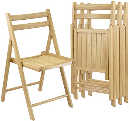 Winsome Wood Folding Chairs, Natural Finish, Set of 4