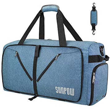 SUNPOW 85L Travel Duffle Bag, Packable Large Weekender Bag with Shoe Compartment For Men Women, Lightweight Luggage Duffel Bags