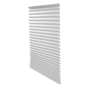 Quick Fix Light Filtering Pleated Fabric Shade White 36 x 72