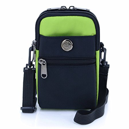 U-TIMES Casual Water Resistant Nylon Waist Bag Security Pack Crossbody Phone Pouch For 6 inch Cell Phones