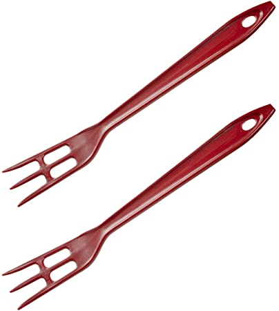 Hutzler Lopol Nylon waffle fork, 11", Dark Red
