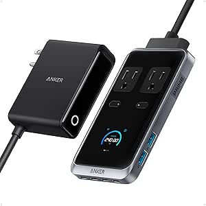 Anker Prime Charging Station, 240W Max 8-in-1 USB C Power Strip for iPhone 15 Series, 5 ft Detachable Extension Cord, 2 AC, 4 USB C, 2 USB A, Power Delivery Desktop Accessory for MacBook, Home, Office