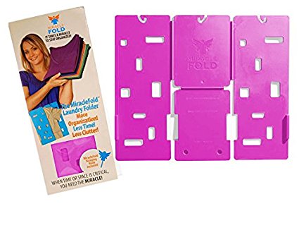 MiracleFold® Laundry Folder Clothes Folder T-Shirts Pants Towels Organizer Fast Easy and Fun Time Saver (Purple)