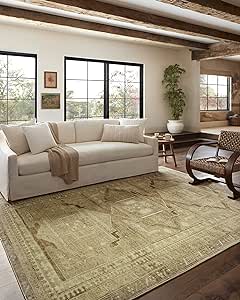 Loloi Magnolia Home by Joanna Gaines x Sinclair Khaki/Tobacco 7'-6" x 9'-6" Area Rug