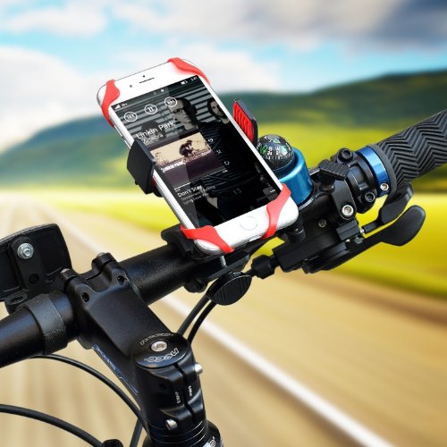 Bike Mount HamFire Universal Smartphone Bicycle Handlebar and Motorcycle Holder Cradle for iPhone 6s 6 5s 5c5Samsung Galaxy S5S4S3 Google Nexus 54 LG G3 HTC and GPS Device