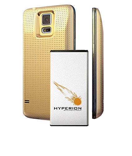 Hyperion Samsung Galaxy S5 / SV (SM-G900) 5600mAh Extended Battery with NFC / Google Wallet Capability and Back Cover (Compatible Samsung Galaxy S5 S V SV, SM-G900)2 Yr NO HASSLE Warranty- GOLD