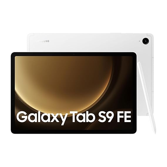 Samsung Galaxy Tab S9 FE 27.69 cm (10.9 inch) Display, RAM 6 GB, ROM 128 GB Expandable, S Pen in-Box, WiFi 5G, IP68 Tablet, Silver