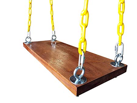 Safari Swings Fun Outdoor Wooden Swing - Wood Swing Set Accessories for The Porch, Tree, Playground, Park or Backyard (10" x 24")