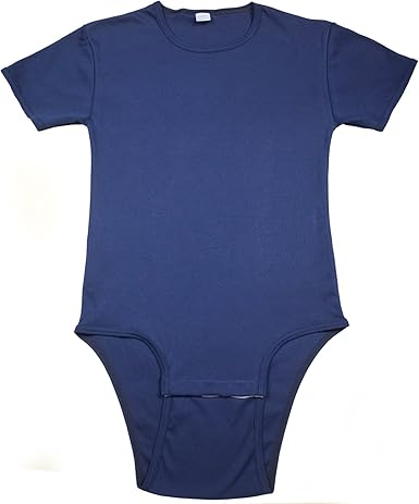 LeakMaster Adult Bodysuit Diapering T-Shirt Quality Heavyweight 100% Cotton Fabric. Front Facing Snap Closures.