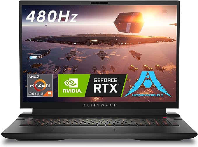 Alienware m18 AMD Gaming Laptop - 18-inch FHD  (1920 x 1200) 480Hz 3ms Display, AMD Ryzen 9-7845HX, 32GB DDR5 RAM, 1TB SSD, NVIDIA GeForce RTX 4080 GDDR6, 1-Year Premium Support - Dark Metallic Moon