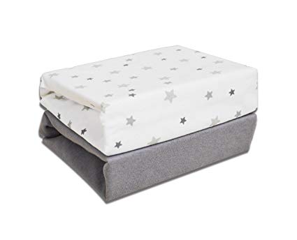 Cuddles Collection Magical Stars Crib Fitted Sheets (White)