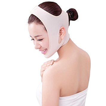 Luismia® New Version Anti-aging Wrinkle Free Beauty V-Line Chin Neck Facial Skin Lift Up Belt Mask ( Flesh Color ) (Middle)