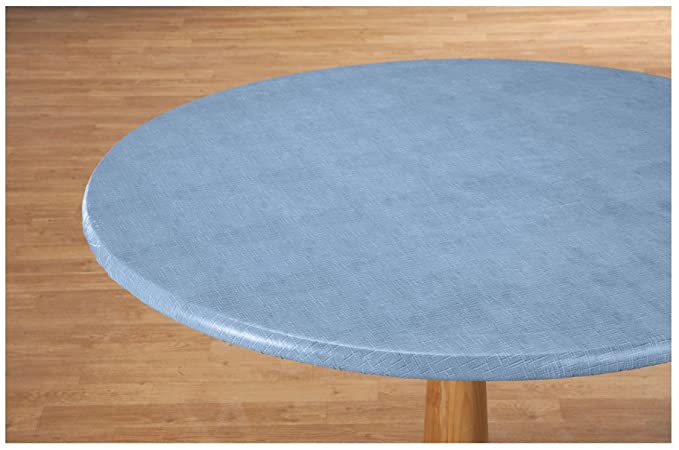 Miles Kimball Illusion Weave Vinyl Elasticized Table Cover by HSK 45" - 56" Dia. Round