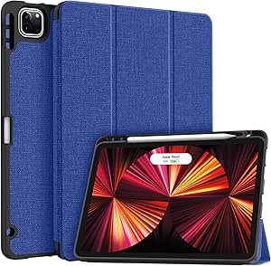 Soke for iPad Pro 11 Case (M2) 2022/2021/2020 with Pencil Holder - [Full Body Protection   Apple Pencil Charging   Auto Wake/Sleep], Soft TPU Back Cover for 2022 iPad Pro 11 inch(Royal Blue)