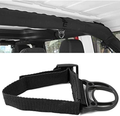 YOCTM Roll Bar Coat Hanger Clothes Hook for Jeep Wrangler JL JT TJ JK JLU Sports Sahara Freedom Rubicon X & Unlimited 2007-2018 2019 2020 2021 2022 Black Interior Parts Accessories (Pack of 2) (Black)