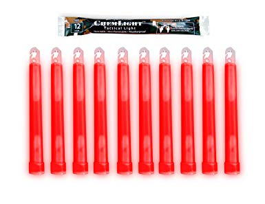 Cyalume ChemLight Military Grade Chemical Light Sticks – 12 Hour Duration Light Sticks Provide Intense Light, Ideal as Emergency or Safety Lights, for Tactical Applications, Hiking or Camping and Much More, Standard Issue for U.S. Military Personnel – Red, 6” Long (Pack of 10)