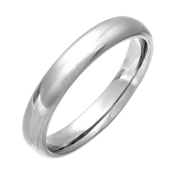 SHINYSO Titanium Ring 2mm Plain Dome Polished Wedding Band Ring Size 4-10