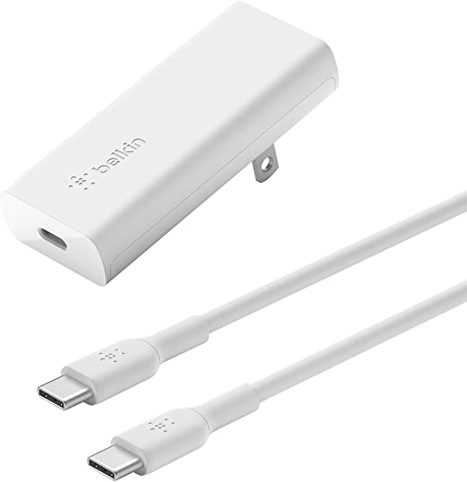 Belkin USB C GaN Wall Charger 20W PD with USB C to C Cable Included Power Delivery for iPad Pro, Galaxy S22, S21, Plus, Ultra, Ultra, Z Fold, Z Flip, Nintendo Switch, Google Pixel, XL, and More