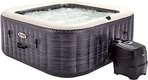 Intex 55091 - SPA Hinchable Exterior e Interior para 6 Personas, Medidas 196x196cm, Capacidad 1.098 litros, Temperatura del Agua 10º- 40º, SPA Inflable, bañera