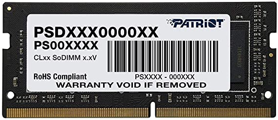 Patriot Signature Line Series DDR4 16GB (1 x 16GB) 3200MHz SODIMM (1 Rank Single-Sided Module)