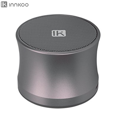InnKoo KS01 Portable Mini Bluetooth Speaker Wireless Subwoofer 3D Surround Stereo Boombox Loudspeaker Box with Aluminum Shell Long Battery Life Build-in Microphone Support Hands-free Function (Black)