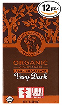 Equal Exchange Organic Very Dark Chocolate Bars, 2.8 Ounce (Pack of 12)