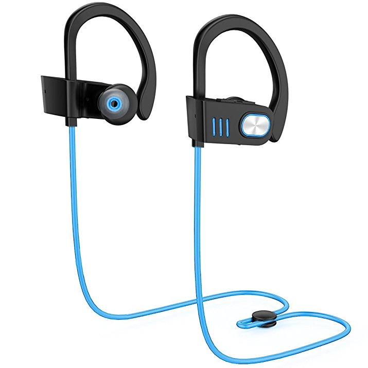 TenTenCo Bluetooth Headphones Wireless In Ear Earbuds V4.1 Sports Sweatproof Earphones (Blue)