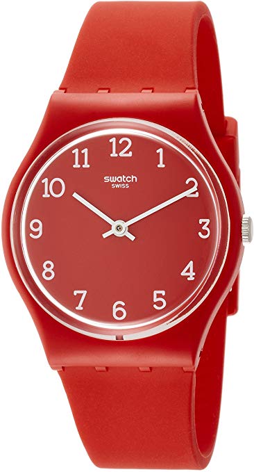 Swatch Originals Quartz Movement Red Dial Unisex Watch GR175