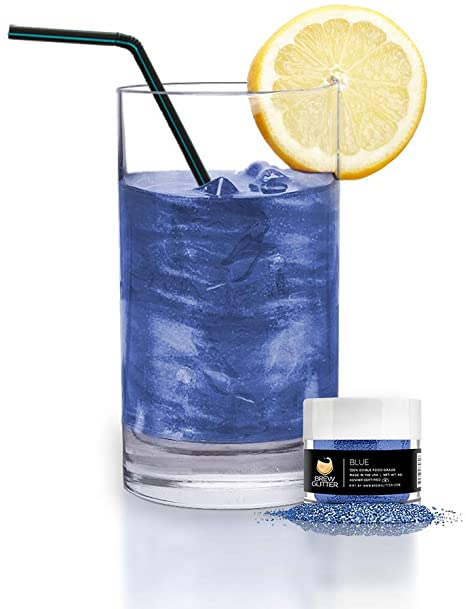Brew Glitter® Blue Edible Glitter for Drinks, Cocktails, Beer, Drink Garnish & Beverages | 4 Gram | FDA Approved Ingredients | 100% Edible & Food Grade|Vegan, Gluten Free, Nut Free, Non-GMO