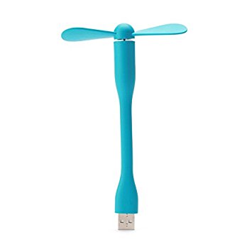 MyLifeUNIT Flexible Mini USB Fan Desk Fan Cooler for Power Bank & Notebook & Laptop & Computer (Blue)
