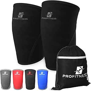 ProFitness Knee Sleeves Weightlifting Men & Women - 7mm Thick Premium Neoprene Weight Lifting Knee Sleeve for Women & Men Ideal for Squats, Powerlifting & Deadlift | Squat Knee Sleeves for Men & Women