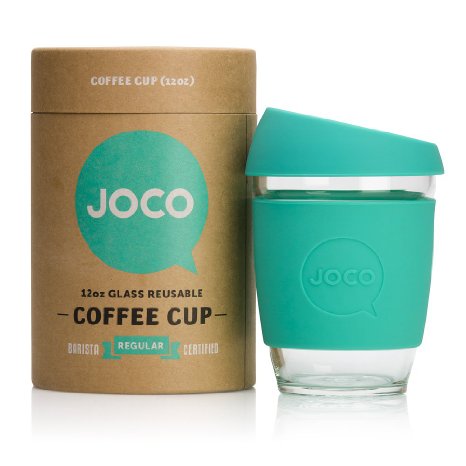 JOCO Glass Reusable Coffee Cup 12oz (Mint)