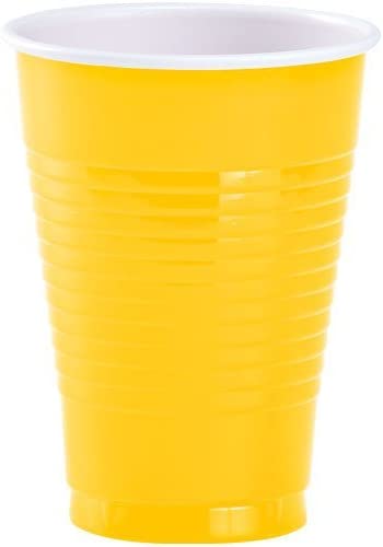 Plastic Party Cups - 12oz | Sunshine Yellow | Pack of 20