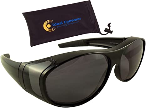 Ideal Eyewear Fit Over Sunglasses with Polarized Lenses - Wear Over Prescription Glasses - Fishing, Boating, Golf, Driving